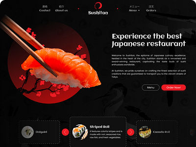 Landing Page - Japanese Restaurant - Sushitan branding design digital product figma food graphic design interface interfaces japan japanese landing page restaurant sashimi site store sushi ui web webdesign website
