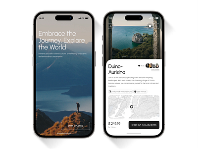 Travel app concept 🧭 app ios minimalist mobile travel ui