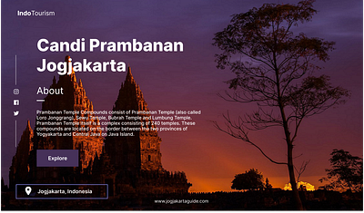 Landing Page Web Candi Prambanan design landing page design web ui ux