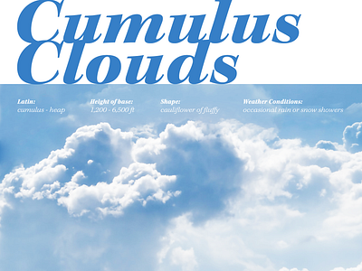 Cumulus Clouds Poster cloud design graphic design illustration meteorology poster