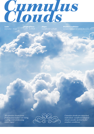 Cumulus Clouds Poster cloud design graphic design illustration meteorology poster