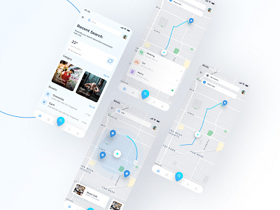 Map/Navigator Design App branding design graphic design illustration logo ui ui ux ui ux design user interface ux design