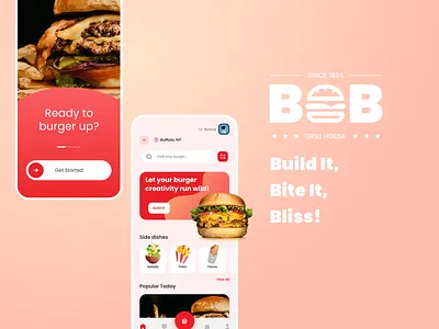 B&B Burger App - Case Study burger burger builder collaboration design illustration information architecture logo logo design research strategy ui user flows ux