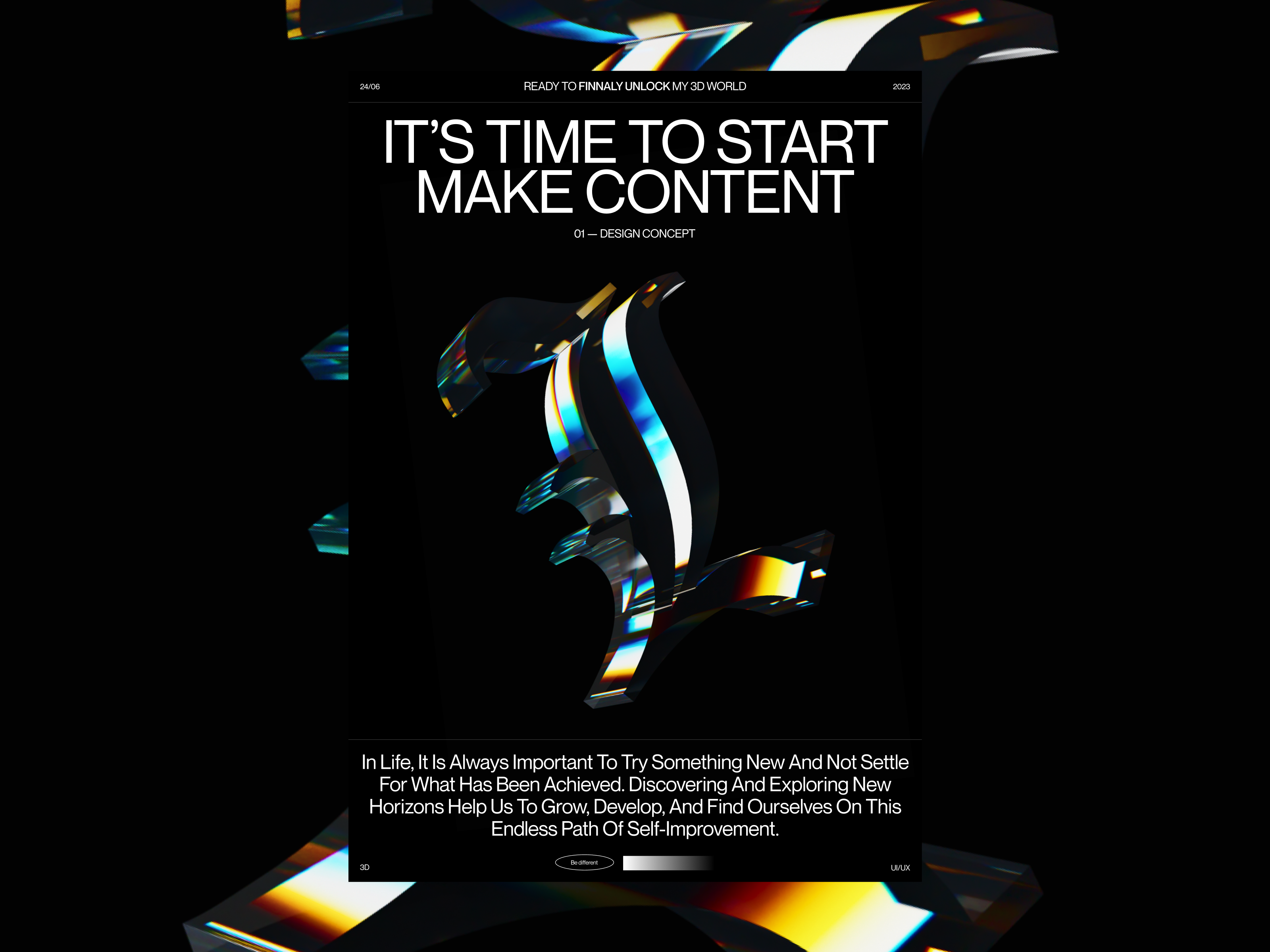 L / TIME TO MAKE CONTENT 3d branding brutalism concept design digital figma graphic design illustration interaction layout logo minimalism motion graphics poster typo typography ui ux website