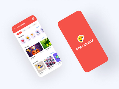 Mobile Application app branding categaories chat design emoji homepage homescreen illustration logo menu minimal mobile app navigation new splash splash screen sticker ui ux