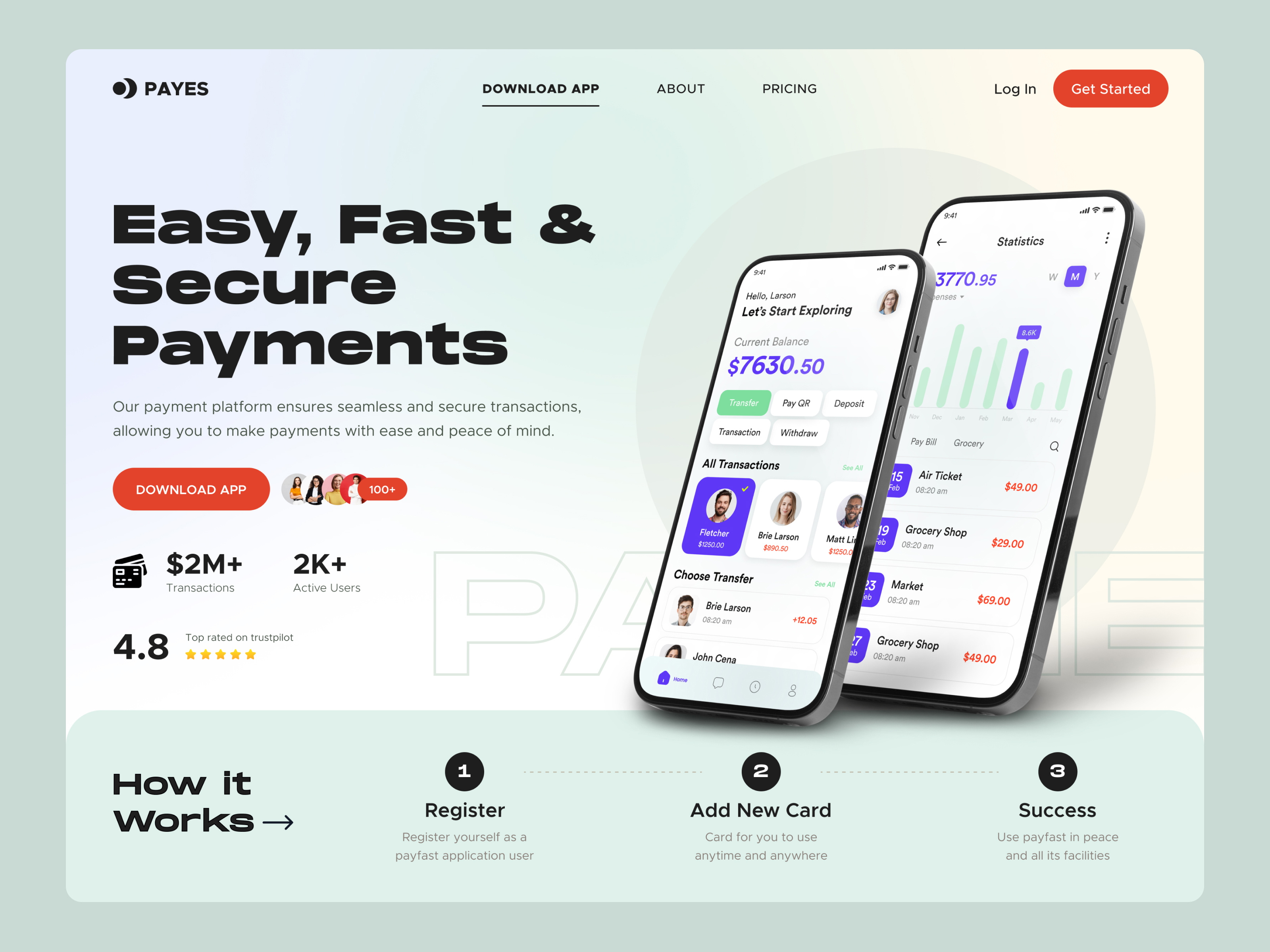 Payment Finance Website Landing Page bank app bank card bank ineraction bank landing page credit card finance app finance landing page financial website fintech app fintech landing page money transfer money transfer app online banking online payment app payment app payment landing page payment website transaction app wallet landing page wallet website