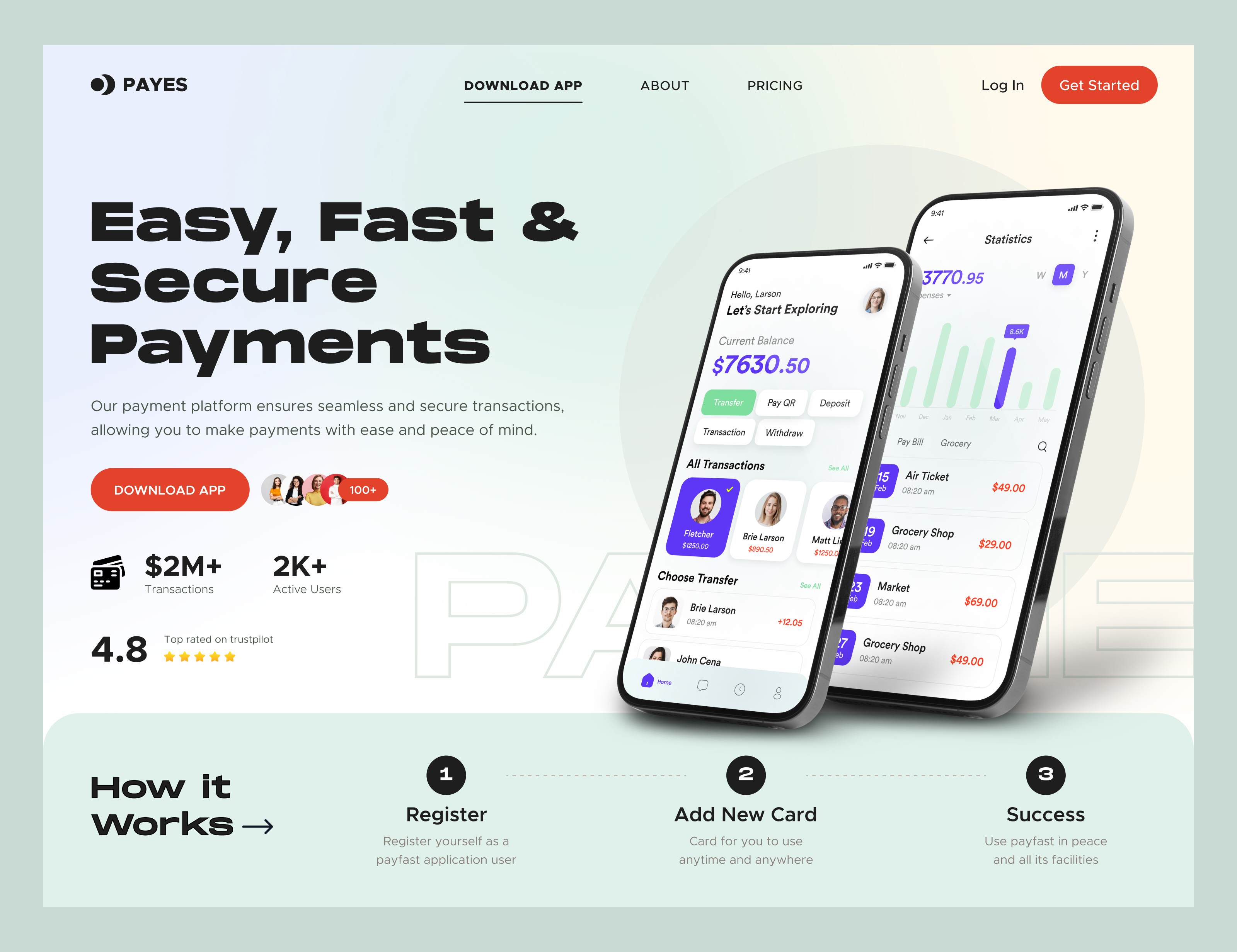 Payment Finance Website Landing Page By Nure Alam Jabin On Dribbble