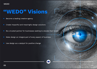 WEDO Visions blue brandbook branding eye visions