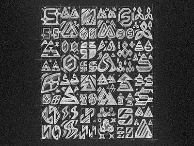 S ✦ Essentials to The North - Sketches arrow branding celtic design geometric geometry illustration inspiration logo logodesign logotype nordic north runes runic s sketch star triangle viking