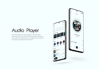 Audio player mobile app design app layout