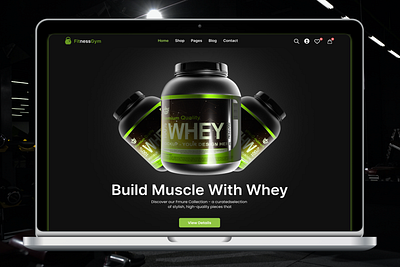 Landing Page for Gym Supplement. design figma figmadesign graphic design gym gymlandingpage gymweb homepage interface landingpage landingpage design singlepage typography ui uidesign uiux user web webdesign wheyprotine