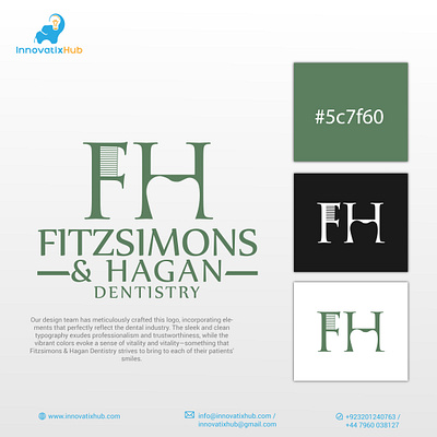 Dentist logo - Fitzsimons & Hagan Dentistry branding customlogo dentallogo dentistlogo dentistrylogo design f ogo illustration initiallogo logo logo mark logodesign medicallogo minimalist logo symbol teethcarelogo teethlogo ui vector