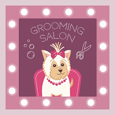 A cute character (puppy) for a Pet shop & Grooming salon animal character animal shop branding design graphic design groonig salon illustration pet shop vector