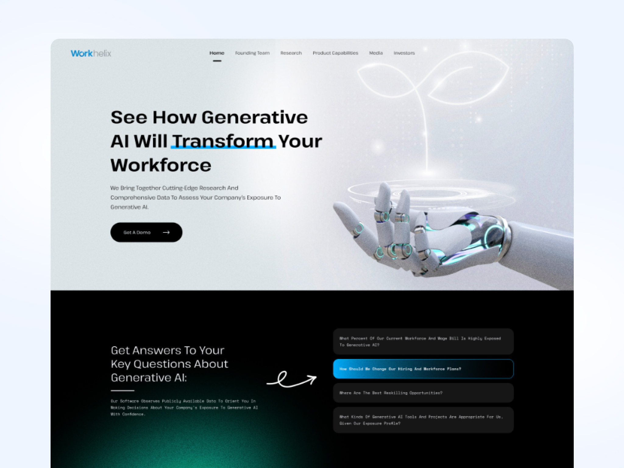 Workhelix AI Landing Page by Mohammad Sifat on Dribbble