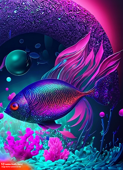 PURPLE FISH | AI design digital illustration graphic design