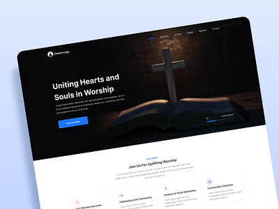 Church Landing Page branding church church landing page church website dashboard design illustration landing page logo ui uiux web design website