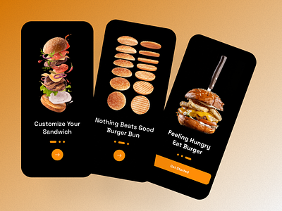 Juicy Burger app branding bun burger cheeseburger delivery design e commerce fastfood food fooddelivery mobileappdesign mobiledesign onboarding product design ui uiux ux