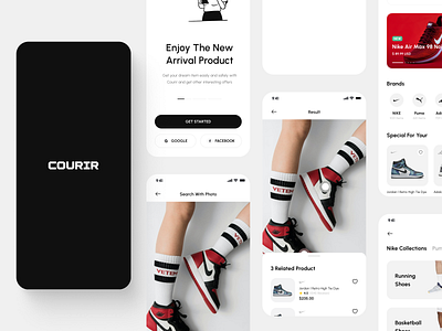 Courir App app ecommerce app minimalist minimalist app redesign shop app shopping sneakers ui ux