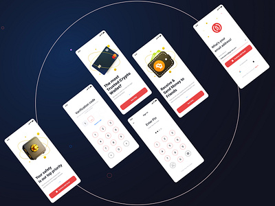 Crypto Wallet App UI Design branding creative graphic design illustration typography ui ux