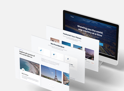 Travel Landing Page Design design graphic design illustration typography ui ux