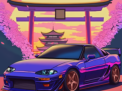 Retro-Futurism: In the Land of the Rising Sun automotive art car art car illustration design digital art illustration japanese japanese cars torrigate
