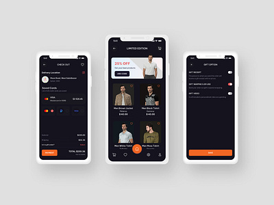 Ar Apparel Apps UI Design Dark branding creative design typography ui ux