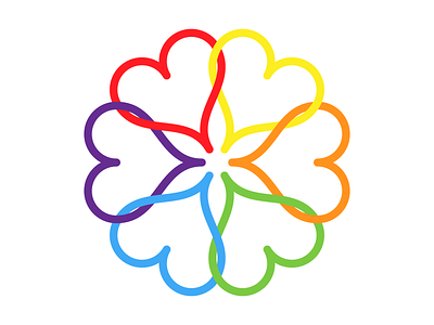 Day 25 Hearts Intertwine 🏳️‍🌈⁠ adobeillustrator art artwork dribbble hearts illustration rainbow vector