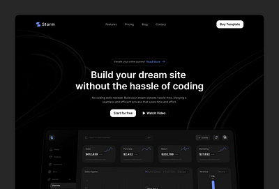 Storm ✧ SaaS & Startup Framer Template agency clean dark darkmode dashboard design figma framer landing landing page motion saas simple startup template ui ux web design web3 website