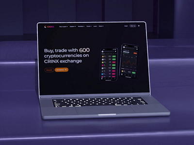 Crypto Exchange - Landing page 3d animation blender blockchain concept crypto currency darkmode design exchange landingpage motion graphics ui uidesign uiuxdesign visual website