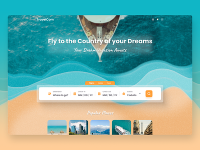 Travel Agency Landing Page adventure app design graphic design illustration interface orange tour agency tours travel traveling ui ux website