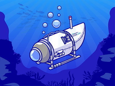 The Titan Submarine🛟🥀 diver explode exploration icon illustration logo ocean ocean gate sea ship submarine submersible swim titan submarine titanic transport travel underwater vehicle water