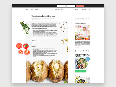 Recipe Website bake branding cook design food graphic design interface landing page light theme logo recipe recipes ui ux website