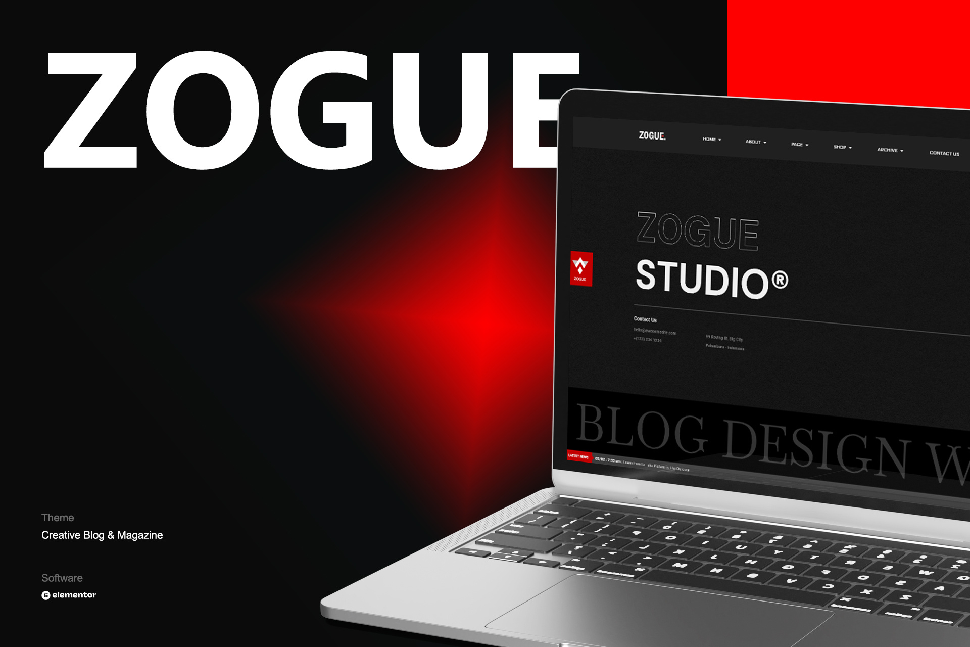 Zogue - Creative Blog & Magazine Elementor Pro Template Kit agency article blog blogger creative creative website dark design design elementor elementor pro graphic design magazine news newspaper promotion ui ux web website wordpress