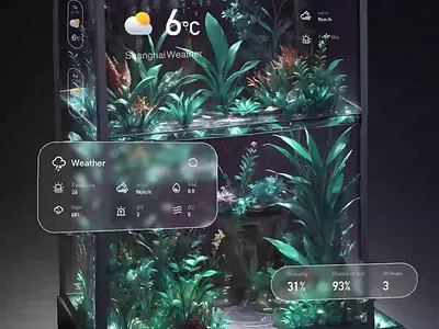 Ai A shaking fish tank 3d ai animation ui