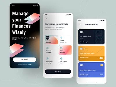 Financial Wallet Mobile App app design app development app homepage app ui app ux card selection crypto wallet finance app mobile app mobile banking online pay payment wallet