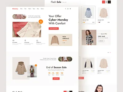Baby Shop - Ecommerce Website baby shop baby shop landing branding clean creative design ecommerce website figma kids kids ecommerce shop kids platform kids shop landing page landing page design marketplace minimal online shopping ui ui design ui trend