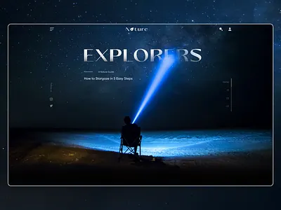 Nature Project Landing Page ai app branding dark theme design explore graphic design interface national geographic nature photoshop ui ux website