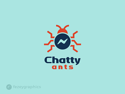Chatty Ants logo design antslogo artwork branding combination creativelogo design graphic design logo messengerlogo minimalistlogo modernlogo onlinelogo sciencelablogo simplelogo vector