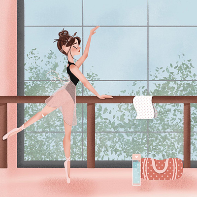 Ballerina at work... art cute design graphic design illu illustration procreate
