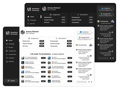 University Dashboard Website Design app dashboard ui ui university dashboard ux visual design web design