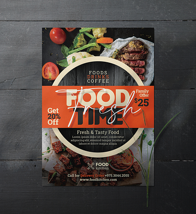 Fresh Food Flyer business flyer food food photography fresh print restaurant restaurant branding template