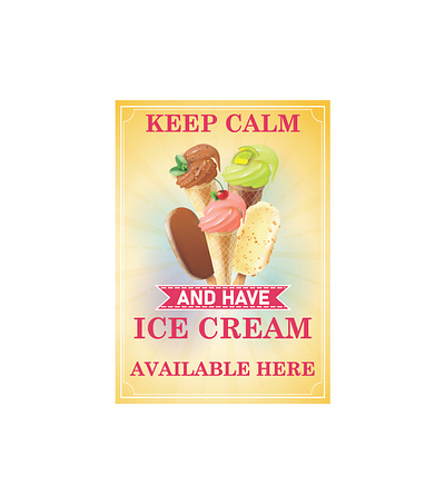 ice cream available here graphic deisgn icecream poster