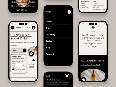 Skincare Product Landing Page (Responsive) beauty beauty clinic beauty website cosmetics cosmetology design haircare makeup minimal modern ui product salon skin skincare website store ui ux web website