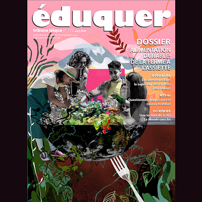 Cover illustration on the theme of sustainable food cover design graphic design illustration magazine editing work presse
