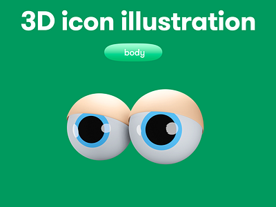 Body Parts 3D icon - eyes 3d 3d icon 3d illustration 3d object body eyes