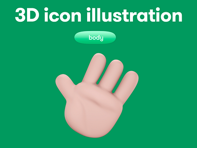 Body Parts 3D icon - hand 3d 3d icon 3d illustration 3d object body hand