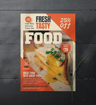 Discount Food Flyer branding business fast food flyer food marketing photograpy presentation print restaurant tasty template