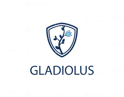 Gladioulus flower logo design logo art