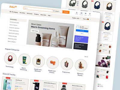 Ecommerce Website Design: Landing Page / Home Page UI jabel landing design modernwebui ui