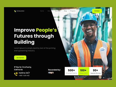 Construction website design and Landing Page agency building clean company company profile constraction contractor engineering handyman house landing page marketplace plumber property real estate renovation web webdesign website worker